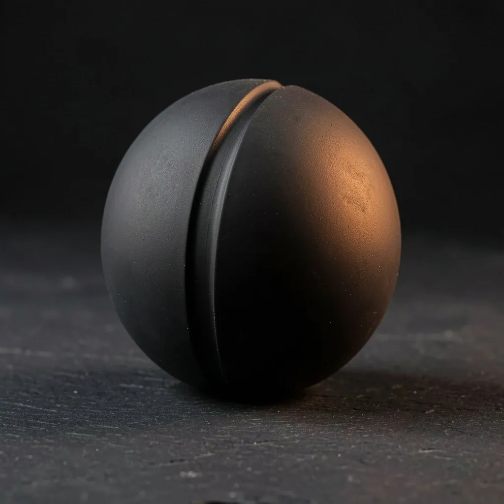 Peanut massage ball showing spinal groove design